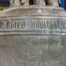 Glocke mit Gussjahr, Glockenrede, Meisterinschrift und Name