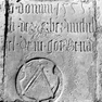 Sterbeinschrift auf der Wappengrabtafel des Michel Rabel(?)