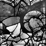 Dom, Chor, Bildfenster süd II’, 4a, im Obergarden, Halbfigur des Apostels Andreas (A. 15. Jh.)