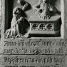 Epitaph des Johannes Syber aus Sandstein, in der Wand eingemauert.