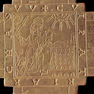 Theoderich-Kreuz, Rückseite, Detail Mitte, Opferung Isaaks