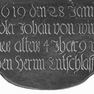 Kalkum, St. Lambertus, Epitaph für das Kind Johann von Winkelhausen, Unterhang