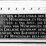 Grabdenkmal Hans Jakob und Anna von Münchingen, Grabschrift Architrav