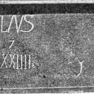 Sandsteintafel mit Meisterinschrift, Wappen und Jahreszahl, historisches Bild