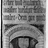 Sterbeinschrift auf der Wappengrabtafel des Malers Melchior Feselen