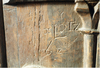 Bild zur Katalognummer 311: Jahreszahl und Initialen an den aus dem 14. Jahrhundert stammenden Gestühlen