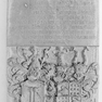 Stifterinschrift der Barbara von Closen zu einer Grabinschrift für Maximilian Wolfgang Lösch auf einer Wappengrabtafel
