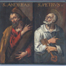 Die auf Holztafeln gemalten Apostel werden durch Tituli gekennzeichnet. Hier: Mathias, Judas Thadeus, Simon und der jüngere Jakobus. [4/4]