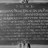 Wandgrabmal Markgraf Philipp II. von Baden-Baden, Detail mit Inschrift 