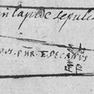 Kaiserswerth, † St. Georg, Grabplatte (?) mit Sterbevermerk für den Priester und Dechanten Folrad, "in medio templi"