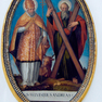 Beischriften zu zwei Tafelbildern mit Heiligendarstellungen